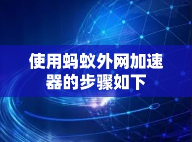 使用蚂蚁外网加速器的步骤如下 使用蚂蚁外网加速器的步骤如下