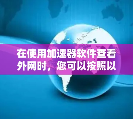 在使用加速器软件查看外网时，您可以按照以下步骤进行操作